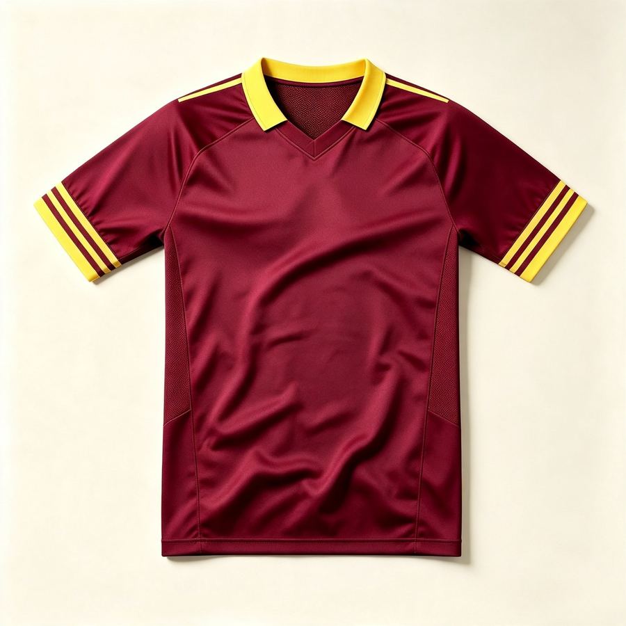 Khijaali Industry Football Jersey — plica collar V-neck, front view